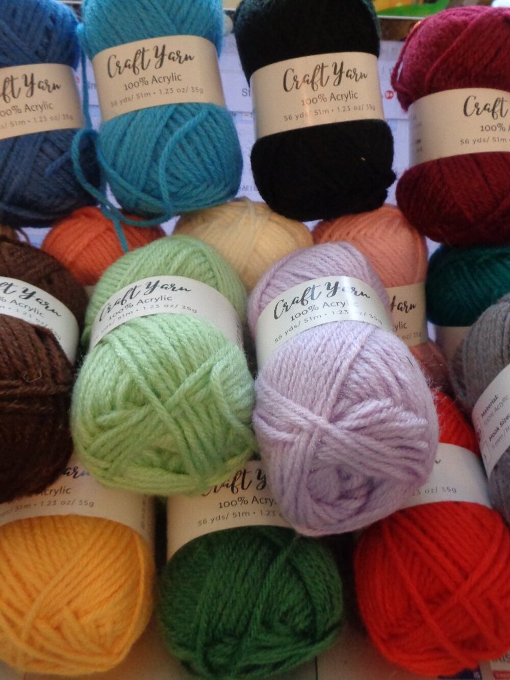 Piccassio Acrylic Yarn 18 Skeins Multi-Colors with Yarn Storage Bag
